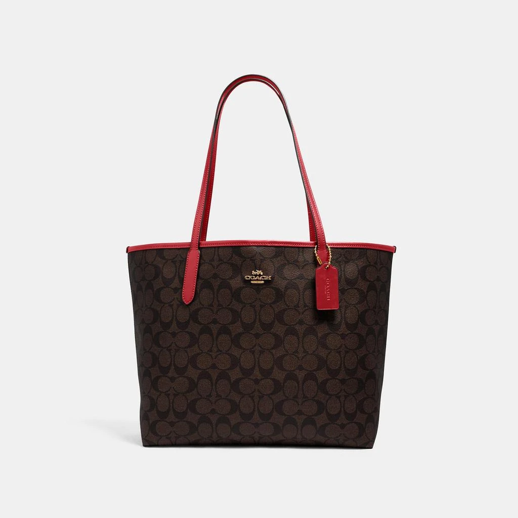商品Coach|蔻驰托特女款单肩包 托特包 老花 多色可选,价格¥1201,第1张图片