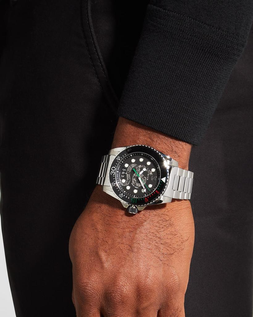 Men's Dive King Snake Stainless Steel Watch with Bracelet商品第2张图片规格展示