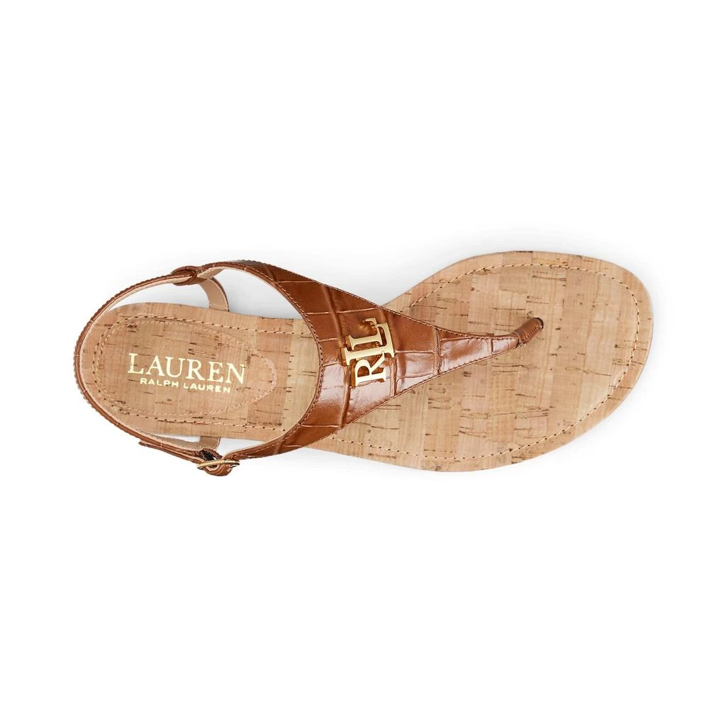 商品Ralph Lauren|Ellington Crocodile-Embossed Leather Sandal,价格¥467,第3张图片详细描述