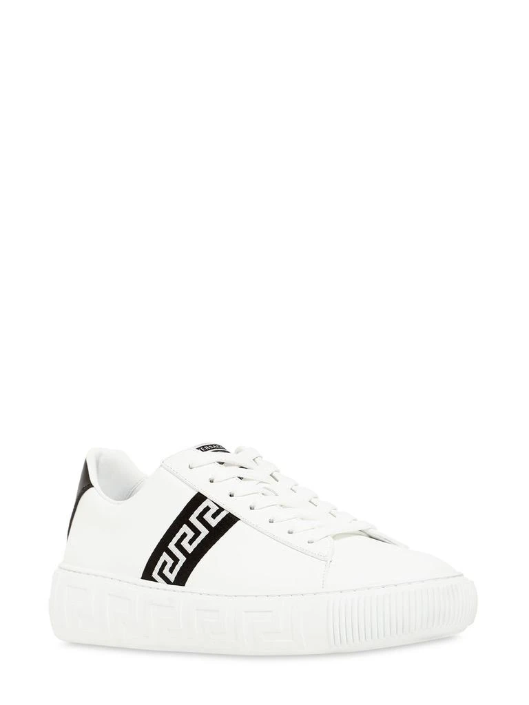 商品Versace|Greek Motif Leather Sneakers,价格¥4931,第3张图片详细描述
