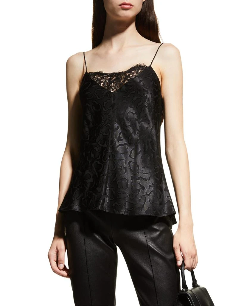 商品ROSETTA GETTY|Lace-Trim Leopard Silk Camisole,价格¥1061,第3张图片详细描述