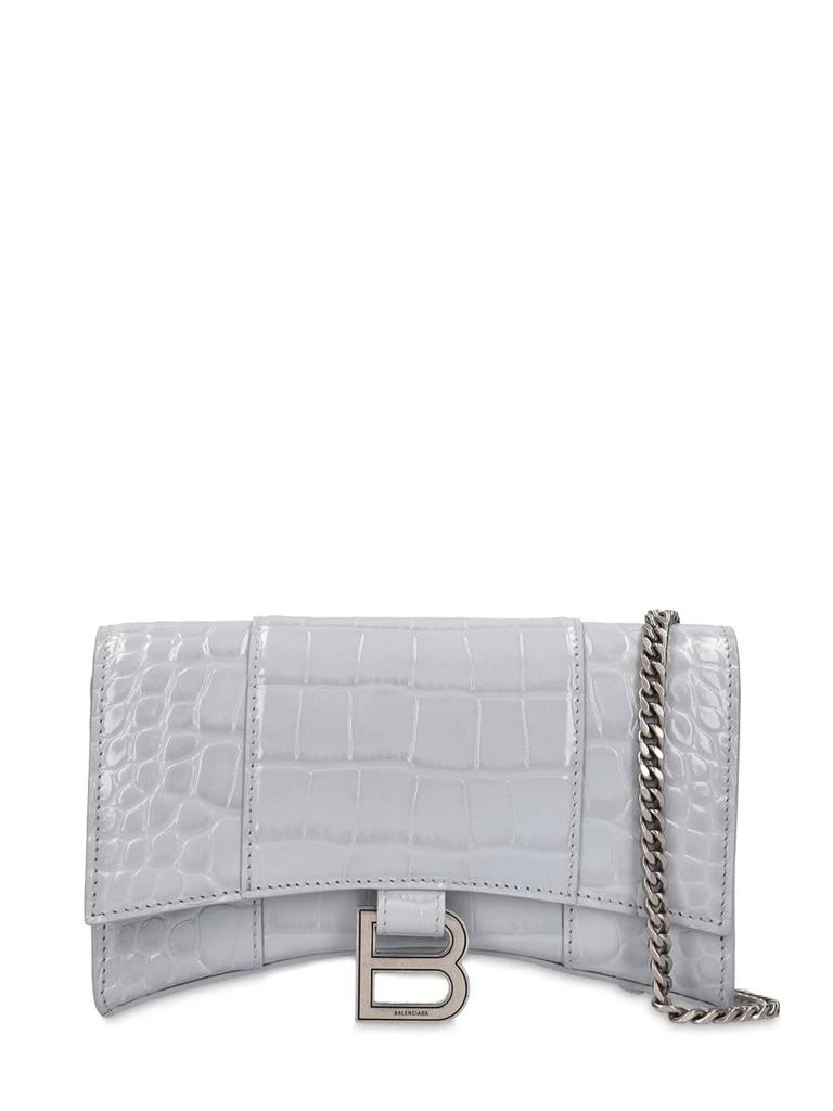 商品Balenciaga|Hourglass Embossed Leather Chain Wallet,价格¥13416,第1张图片