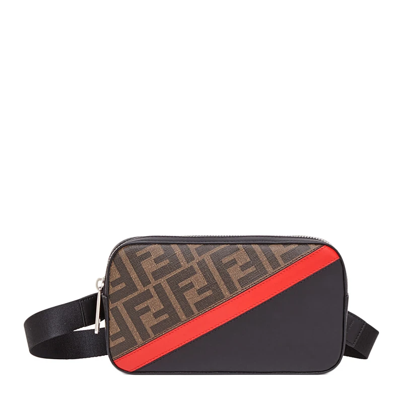 商品[国内直发] Fendi|Fendi 芬迪 男士黑色棕色挎包单肩包 7M0285-A9XS-F19P9,价格¥6115,第1张图片