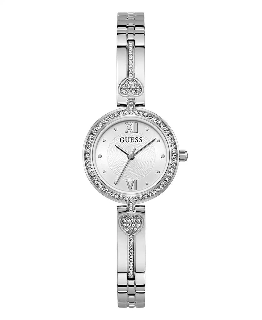 商品GUESS|Women's Analog Silver-Tone Stainless Steel Watch 27mm,价格¥823,第1张图片