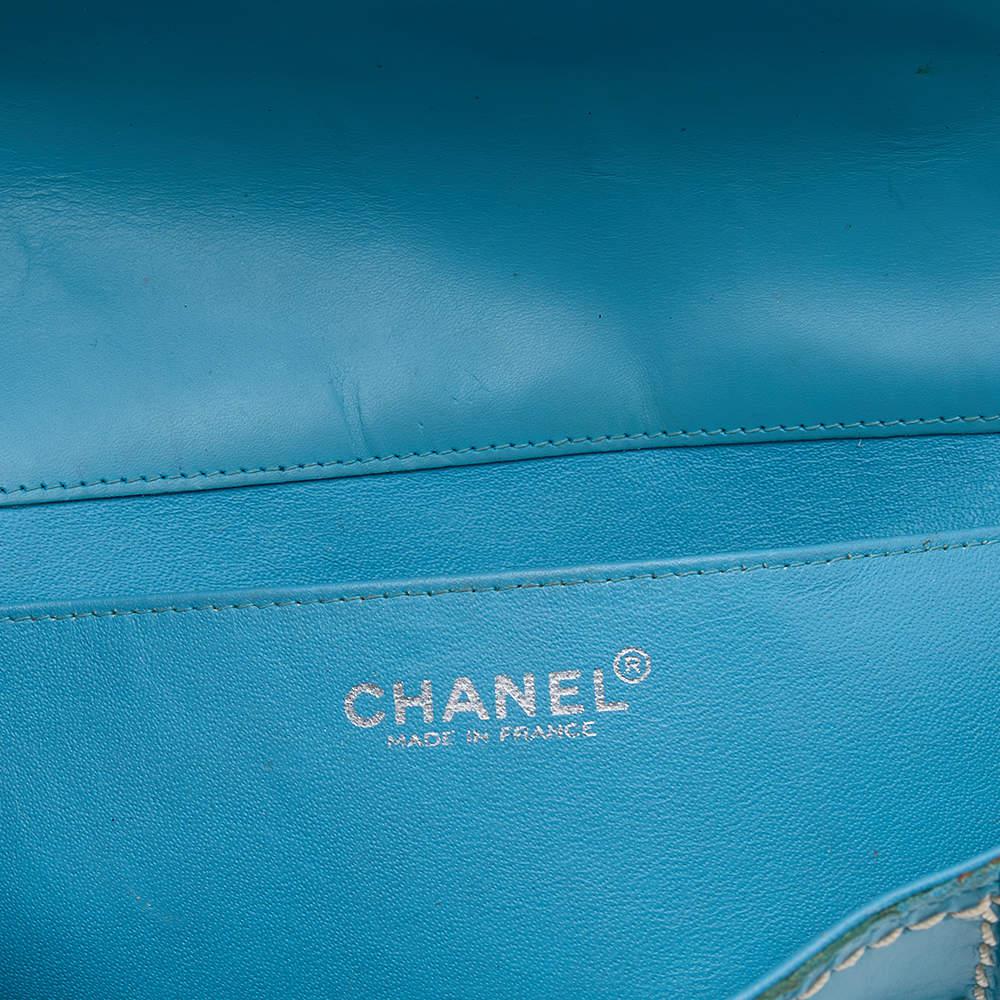 Chanel Light Blue Leather Vintage Square Wild Stitch Bag商品第9张图片规格展示