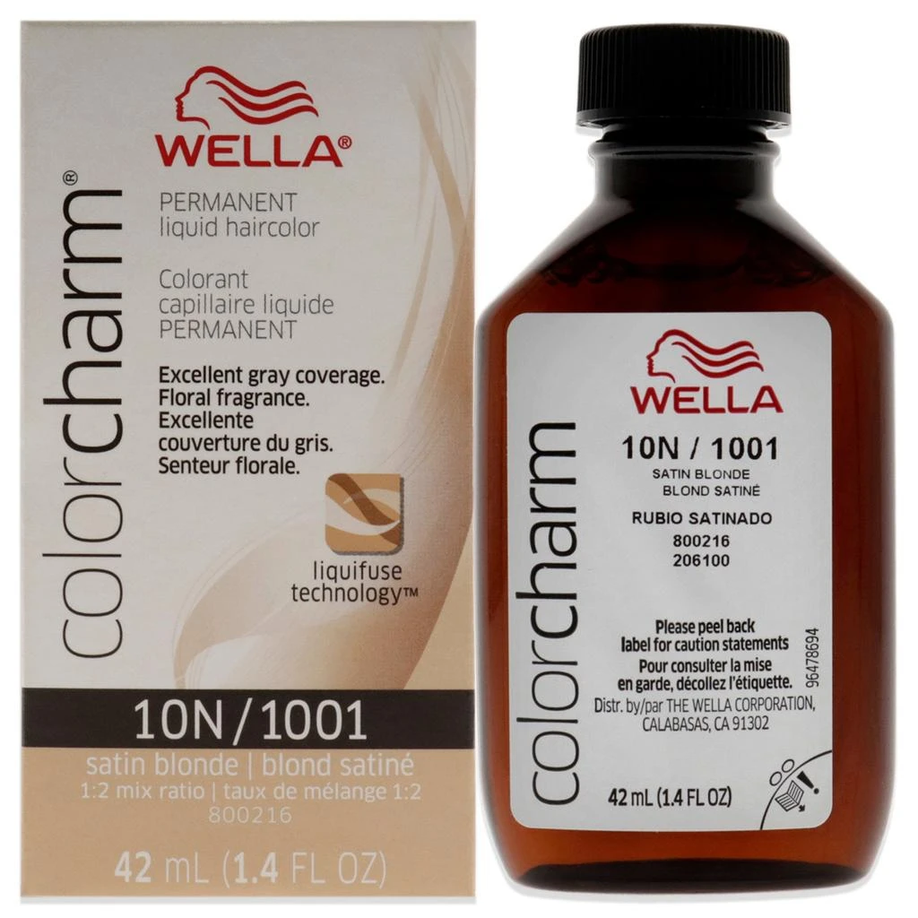 商品Wella|Color Charm Permanent Liquid Hair Color - 1001 10N Satin Blonde by  for Unisex - 1.42 oz Hair Color,价格¥147,第1张图片