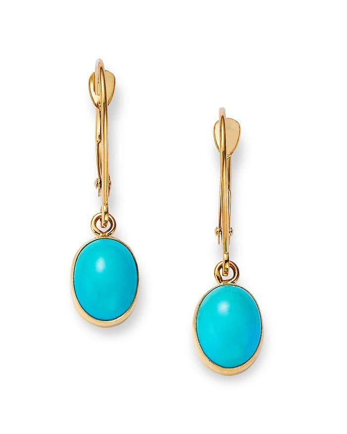 商品Bloomingdale's|Turquoise Drop Earrings in 14K Yellow Gold,价格¥2604,第3张图片详细描述