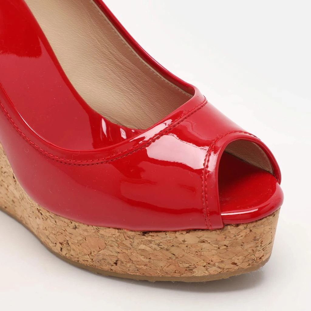 Jimmy Choo Red Patent Leather Papina Wedge Pumps Size 37 商品