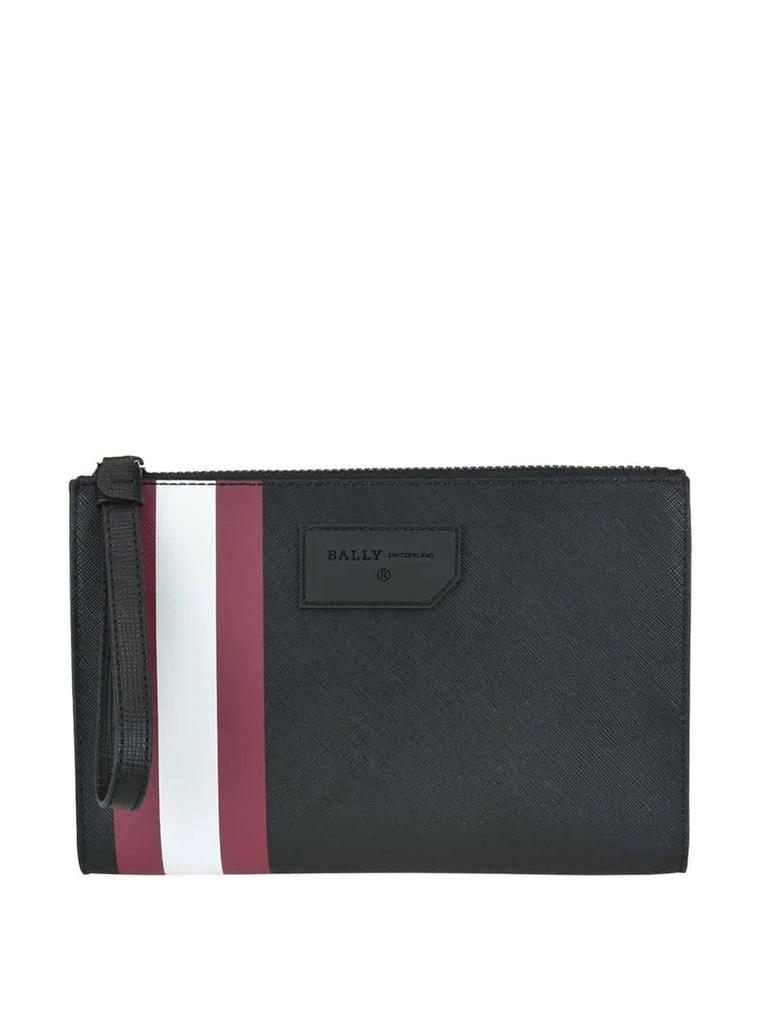 商品Bally|Bally Skid Black / Red Stripe Mens Clutch,价格¥1659,第1张图片