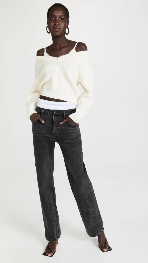 商品Alexander Wang|alexanderwang.t 缎面吊带背心 V 领套头衫,价格¥1003,第5张图片详细描述