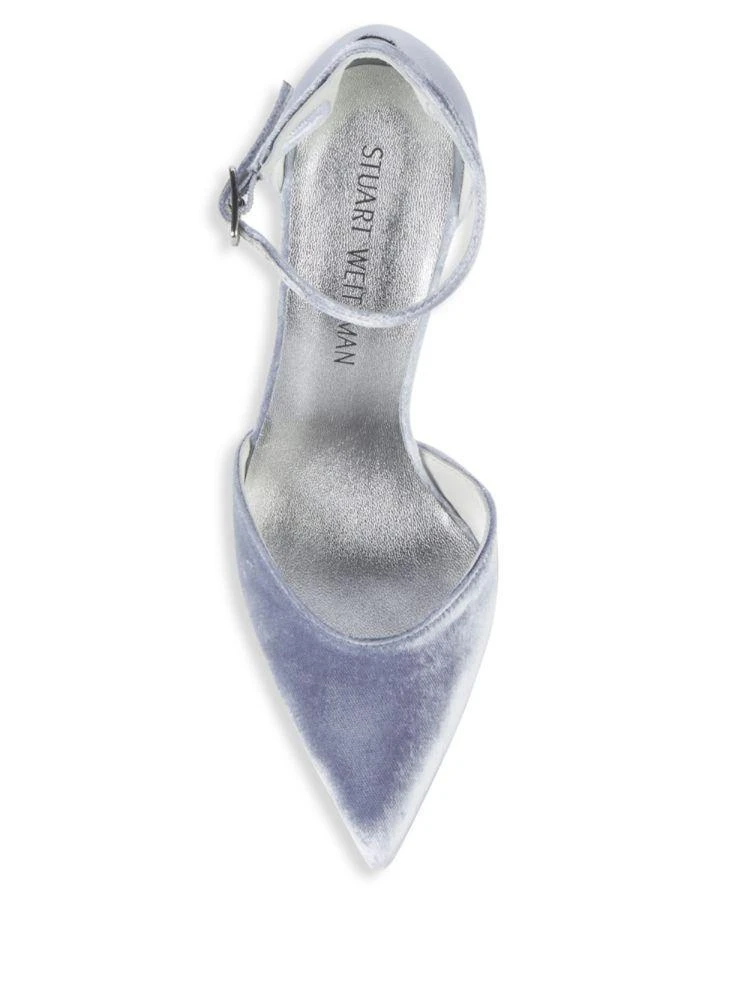 商品Stuart Weitzman|Alterego Velvet Ankle-Strap Pumps,价格¥1104,第4张图片详细描述