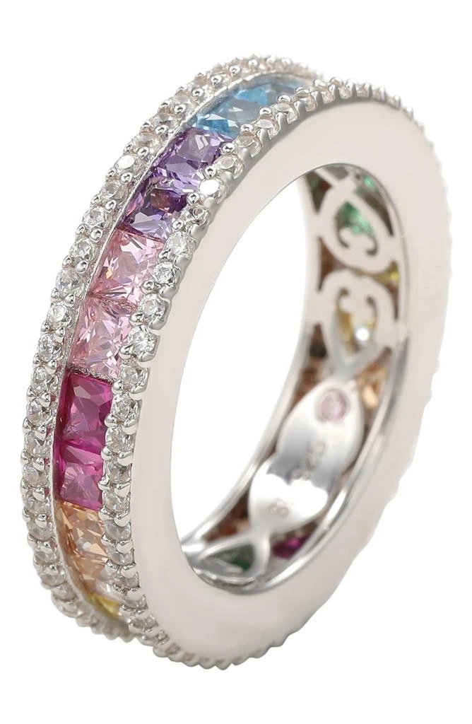 商品Suzy Levian|Sterling Silver Rainbow Princess Cut Cubic Zirconia Band Ring,价格¥1313,第2张图片详细描述