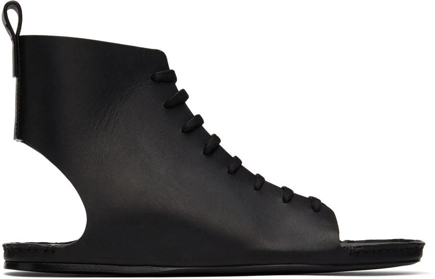 商品Giorgio Armani|Black Leather Gladiator Sandals,价格¥10446,第1张图片