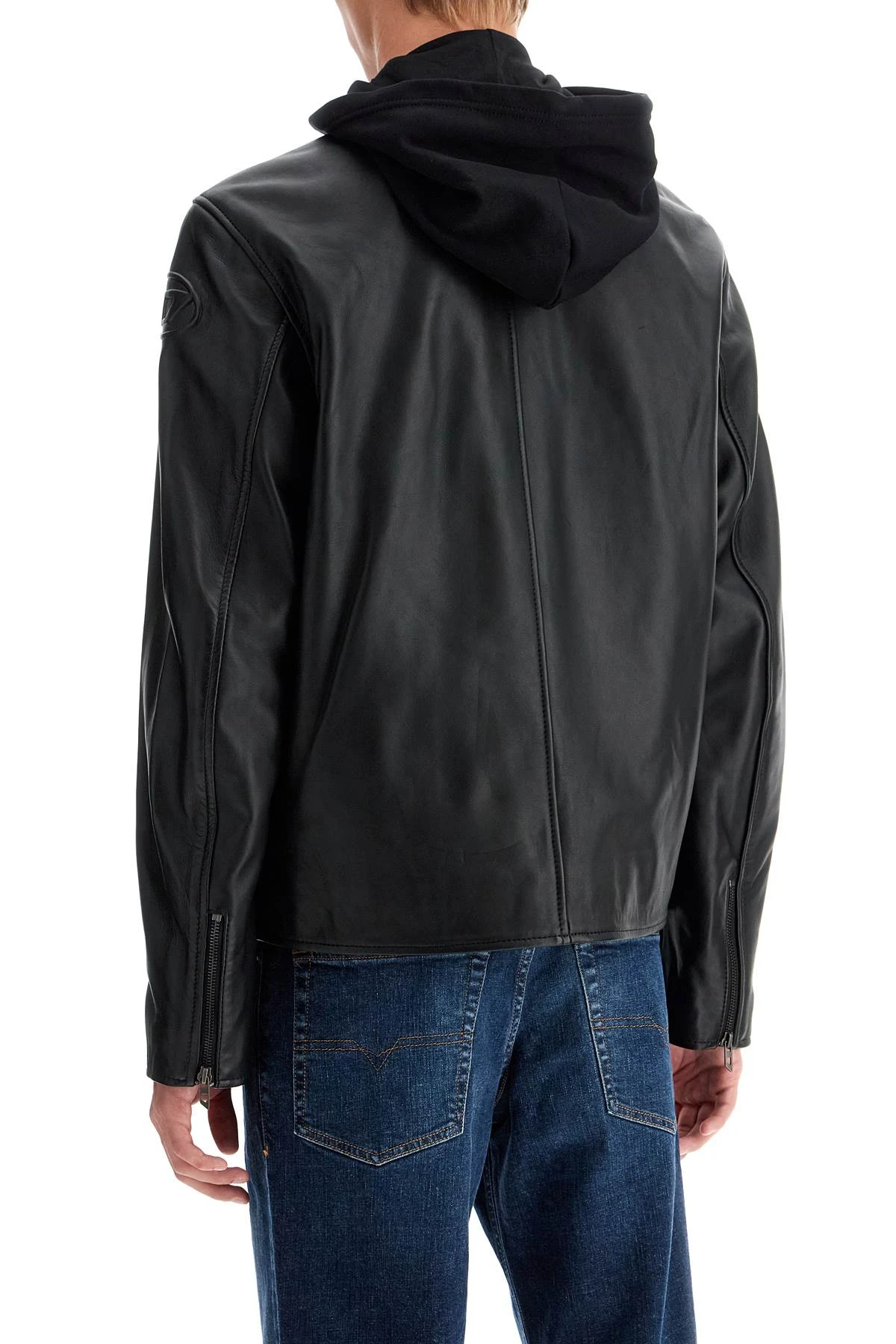 商品【预售7天】 Diesel|Diesel 男士皮衣 A144360AJIR9XXV 黑色,价格¥3759,第4张图片详细描述