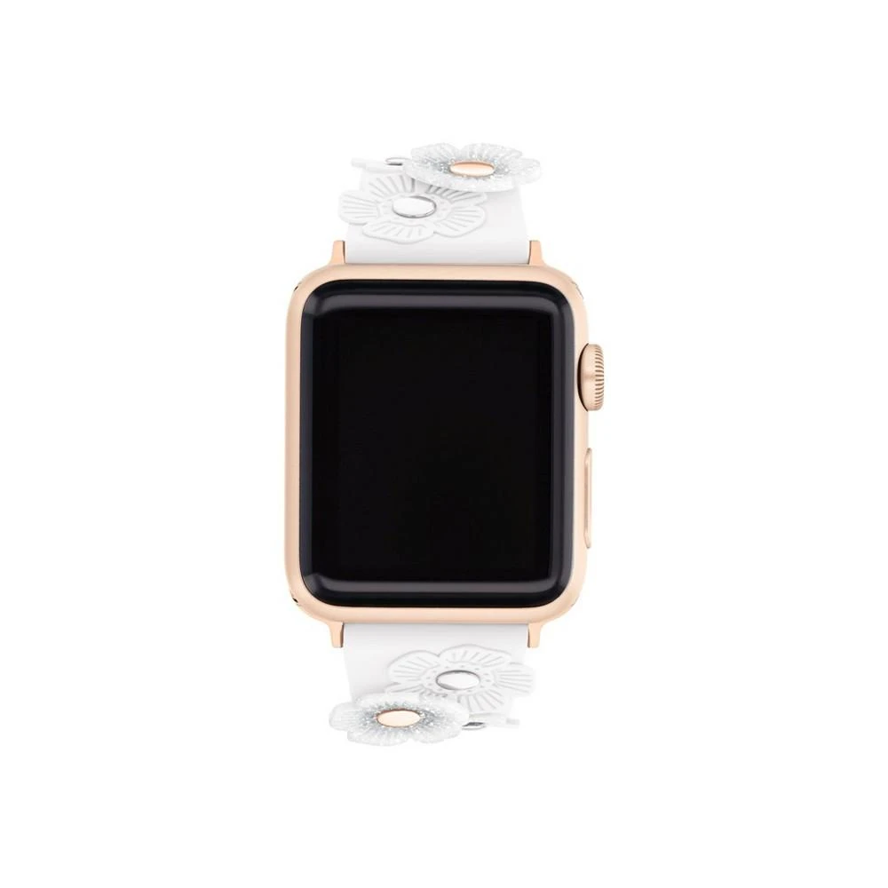 商品Coach|Women's Tea Rose White Rubber 38/40/41mm Apple Watch Band,价格¥704,第1张图片
