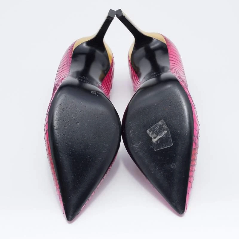 Yves Saint Laurent Pink Python Leather Pointed Toe Pumps Size 38 商品