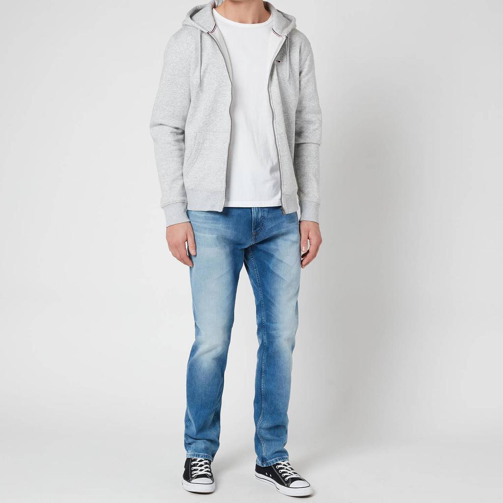 Tommy Jeans Men's Regular Fleece Zip Hoodie - Light Grey Heather商品第3张图片规格展示