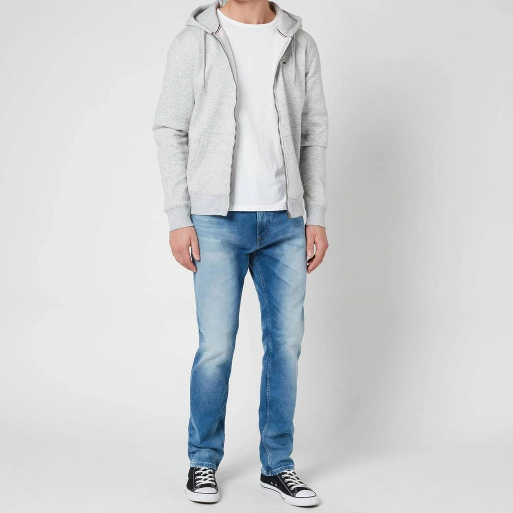 商品Tommy Hilfiger|Tommy Jeans Men's Regular Fleece Zip Hoodie - Light Grey Heather,价格¥475,第3张图片详细描述