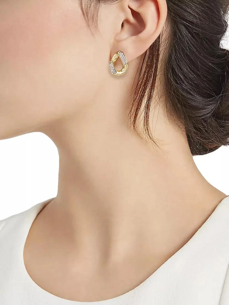 商品ROSANTICA|Athena Goldtone Faux Crystal Cuban Link Stud Earrings,价格¥1150,第2张图片详细描述