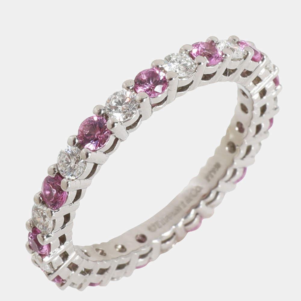 Tiffany & Co. Sapphire Diamond Band in 950 Platinum Pink 0.39 CTW Size 47商品第1张图片规格展示