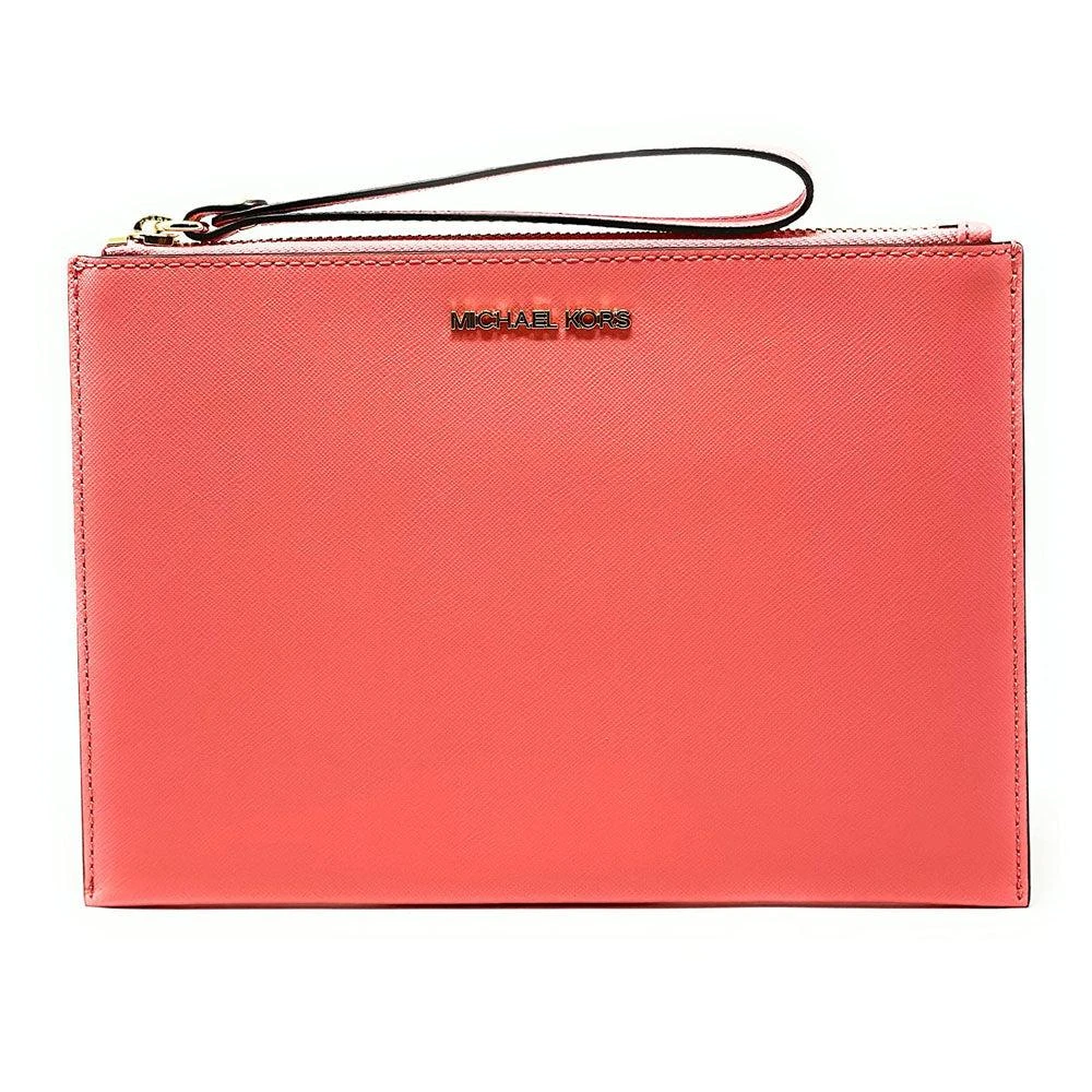 商品Michael Kors|Michael Kors Jet Set Travel Extra Large Zip Clutch Wristlet Leather Wallet,价格¥676,第1张图片