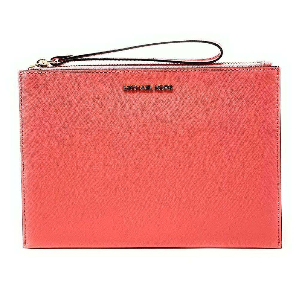 商品Michael Kors|Michael Kors Jet Set Travel Extra Large Zip Clutch Wristlet Leather Wallet,价格¥612,第1张图片