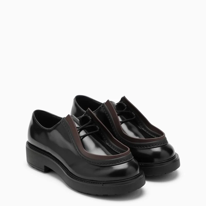 商品Prada|Black/brown leather Diapason lace-up,价格¥8123,第2张图片详细描述