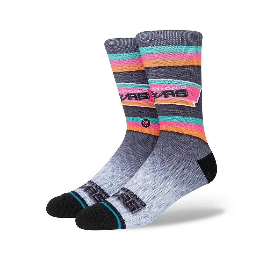 商品Stance|Men's Black San Antonio Spurs Hardwood Classics Fader Collection Crew Socks,价格¥168,第1张图片