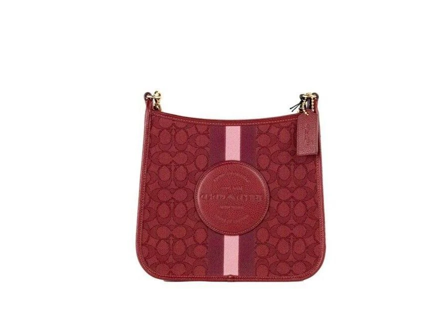 商品Coach|COACH Dempsey Red Signature Jacquard Canvas Patch File Crossbody Bag,价格¥2429,第1张图片