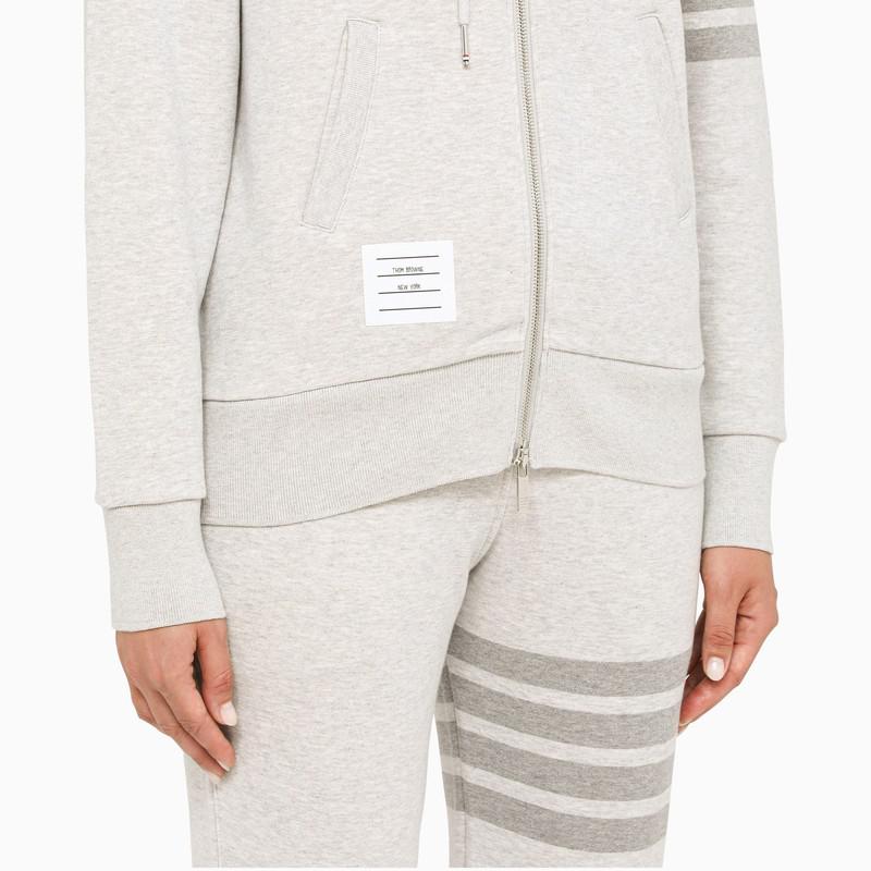 Light grey 4-Bar zipped hoodie商品第4张图片规格展示
