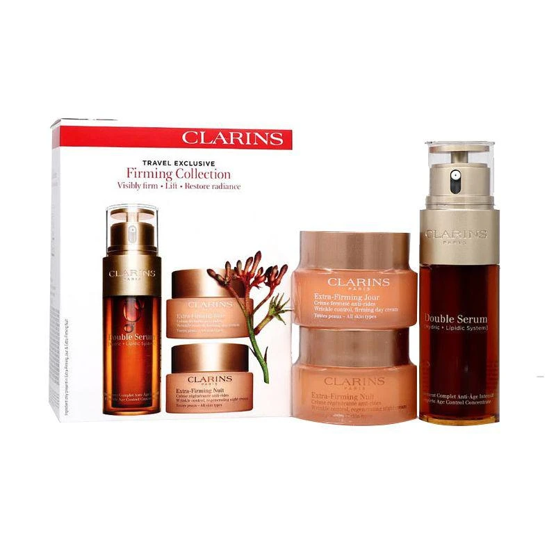 商品Clarins|香港直邮Clarins 娇韵诗双粹精华弹簧日晚霜三件套焕颜赋活套装150ml,价格¥3385,第1张图片