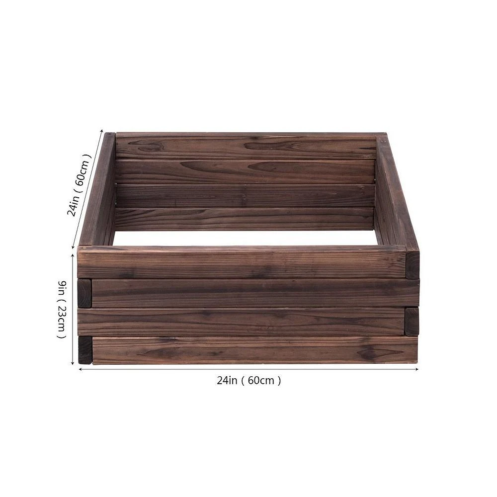 商品Costway|Square Raised Garden Bed Flower Vegetables Seeds Planter Kit Elevated Box,价格¥469,第2张图片详细描述
