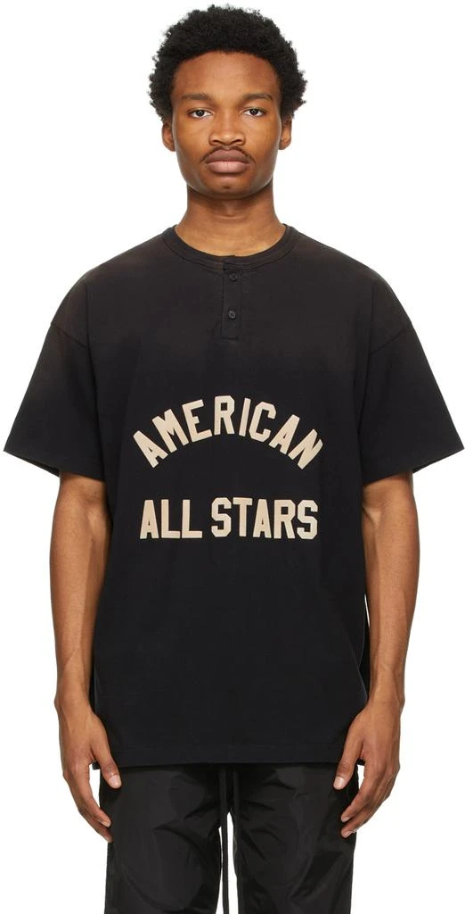 商品Fear of god|Black 'American All Stars' Short Sleeve Henley,价格¥828,第1张图片