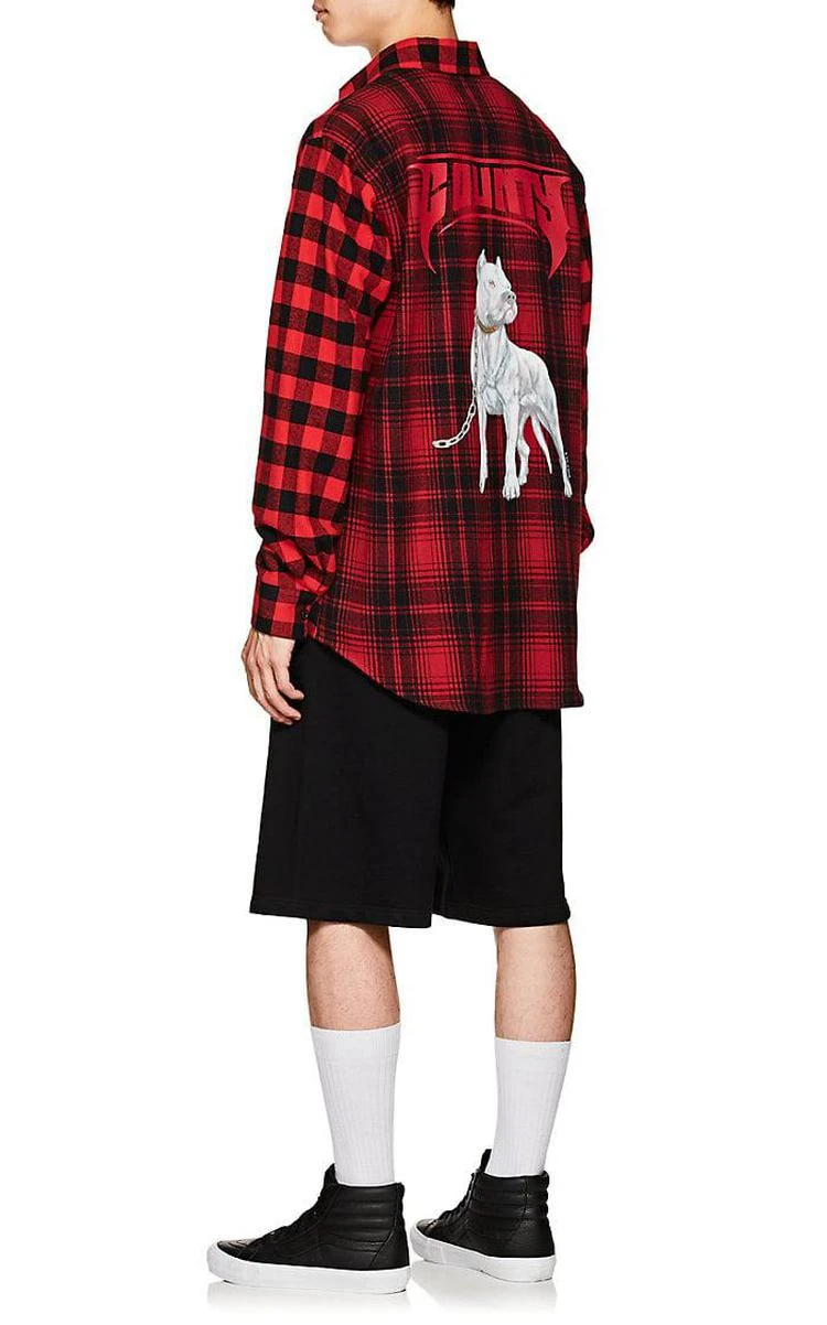 商品Marcelo Burlon|Pit-Bull Cotton-Blend Flannel Shirt,价格¥4429,第4张图片详细描述