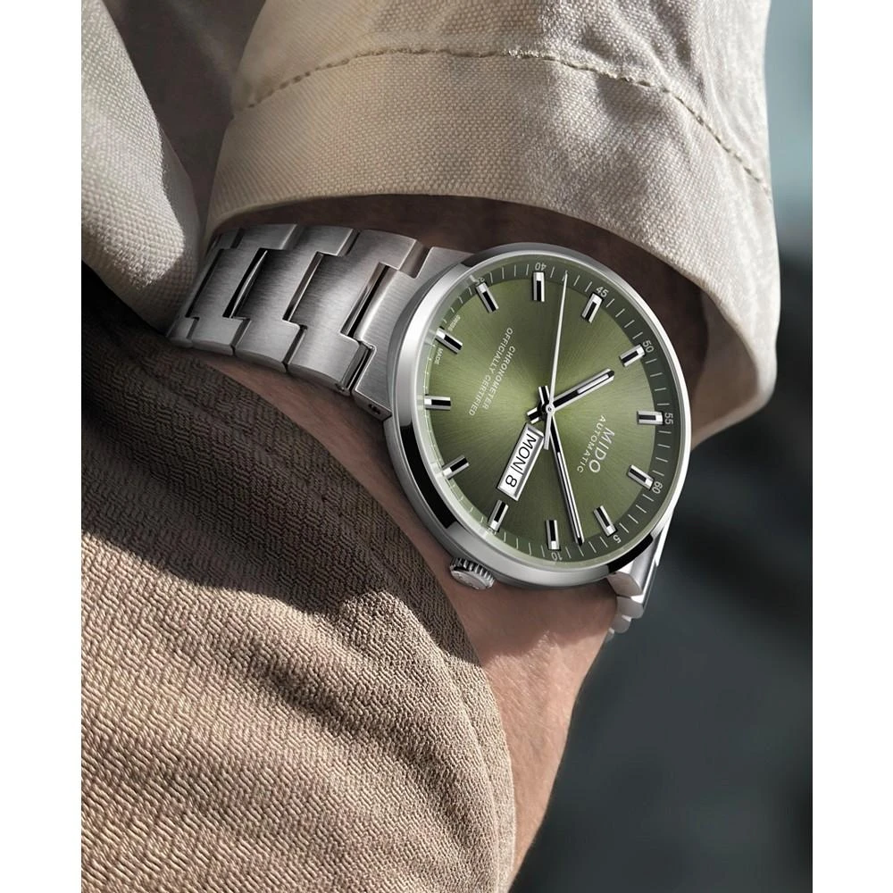 商品MIDO|Men's Swiss Automatic Commander Icône Stainless Steel Bracelet Watch 42mm,价格¥9725,第2张图片详细描述