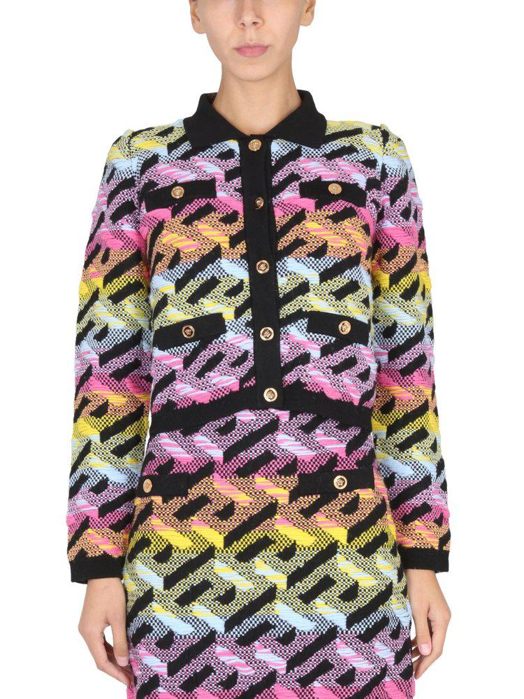 Versace Greca Pattern Button-Up Jacket商品第1张图片规格展示