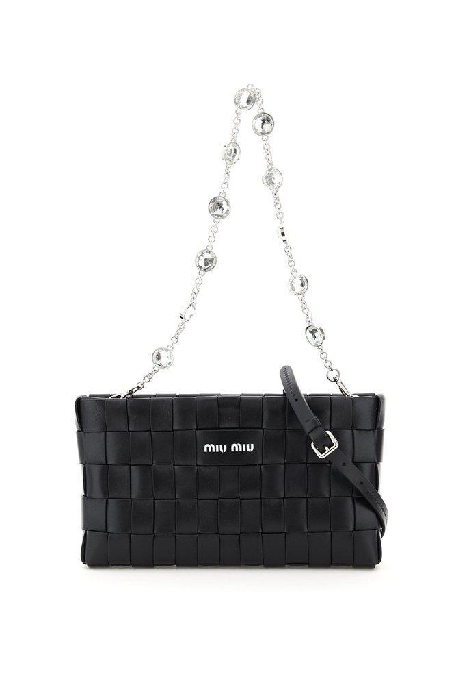 商品Miu Miu|Miu Miu Woven Pochette Bag,价格¥7599,第1张图片