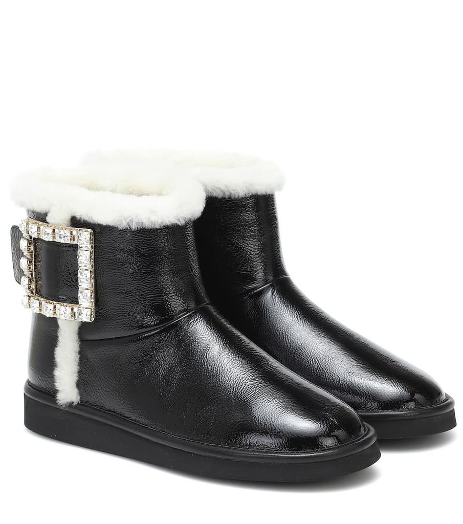 商品Roger Vivier|Viv Snow Strass leather ankle boots,价格¥10221,第1张图片