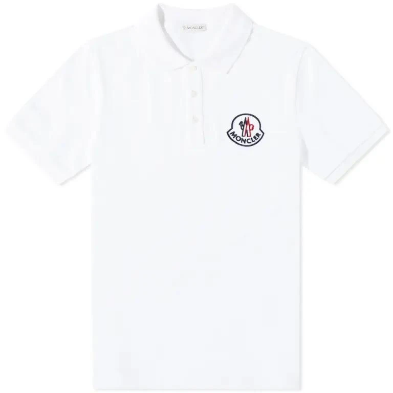 商品Moncler|White Logo Embroidered Short Sleeves Polo Shirt,价格¥1707,第1张图片