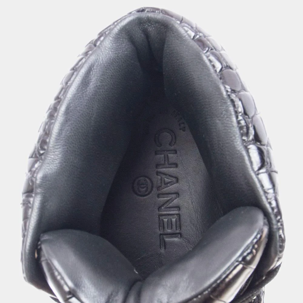 Chanel Black Crocodile Embossed High Top Sneakers EU 38 商品