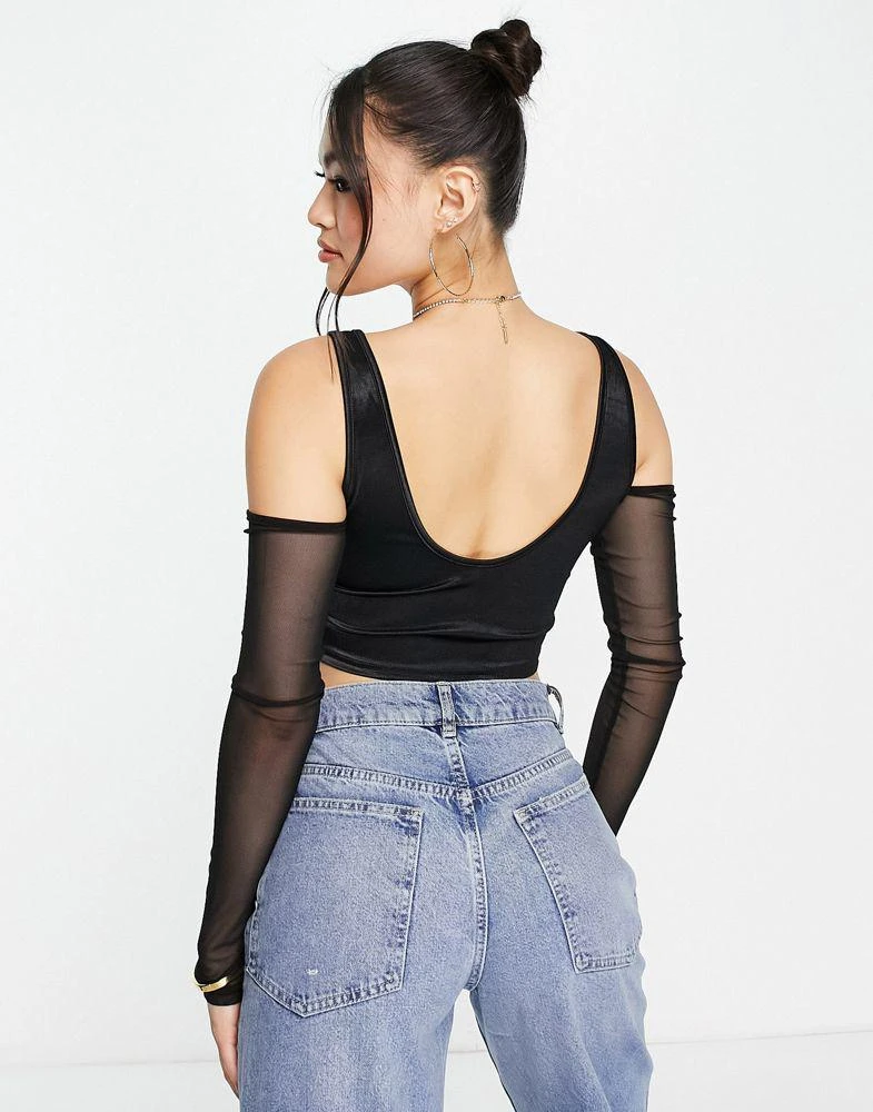 商品AsYou|ASYOU cut out hook and eye top in black,价格¥92,第2张图片详细描述