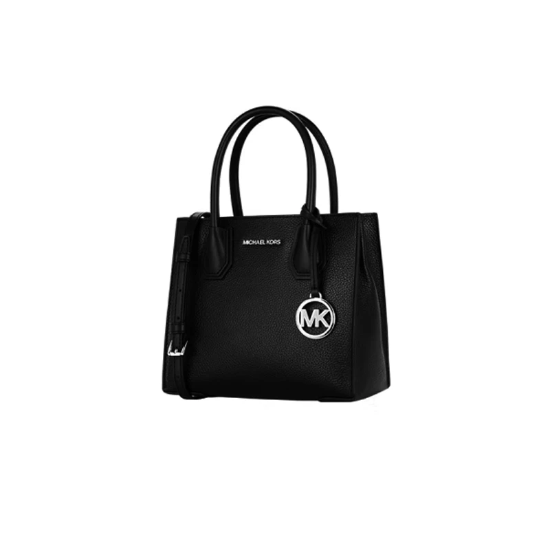 Michael Kors 奥莱 MERCER 中号牛皮革女士单肩斜挎手提包 35S1GM9M2L BLACK 送礼好物 商品