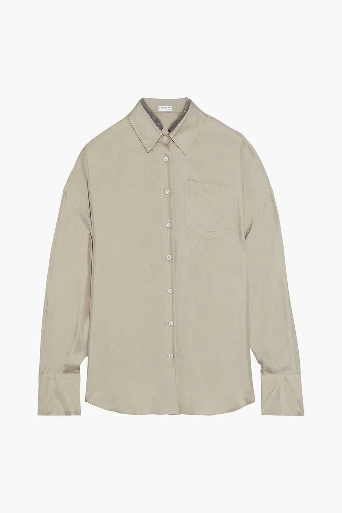 商品Brunello Cucinelli|Bead-embellished silk-twill shirt,价格¥4891,第3张图片详细描述