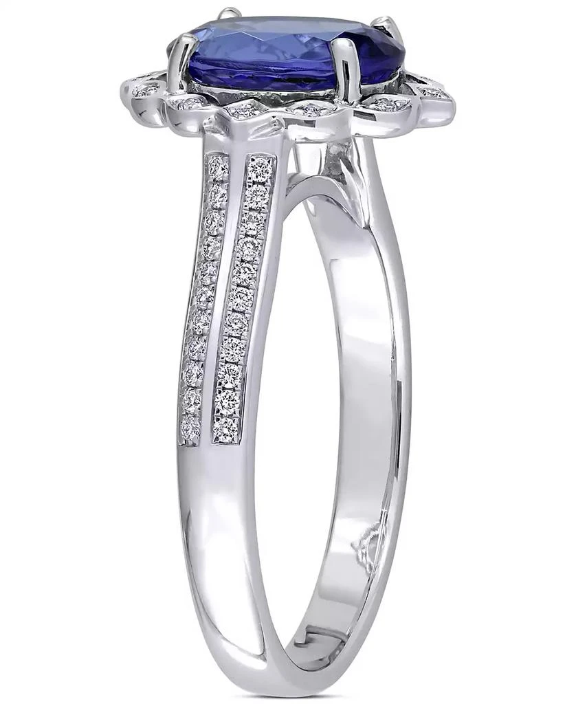 商品Macy's|Tanzanite (1-4/5 ct. t.w.) & Diamond (1/6 ct. t.w.) Statement Ring in 14k White Gold,价格¥18061,第4张图片详细描述