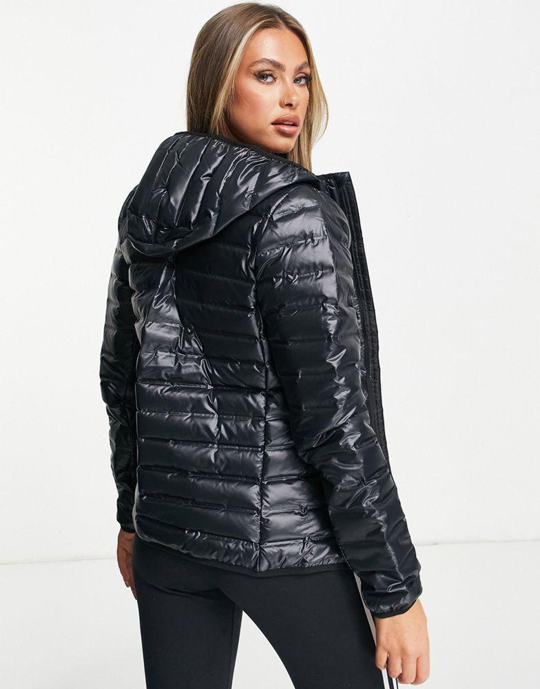 adidas Outdoor Varilite hooded puffer jacket in black商品第4张图片规格展示