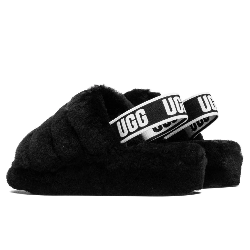 商品UGG|Women's Fluff Yeah Slide - Black,价格¥751,第3张图片详细描述