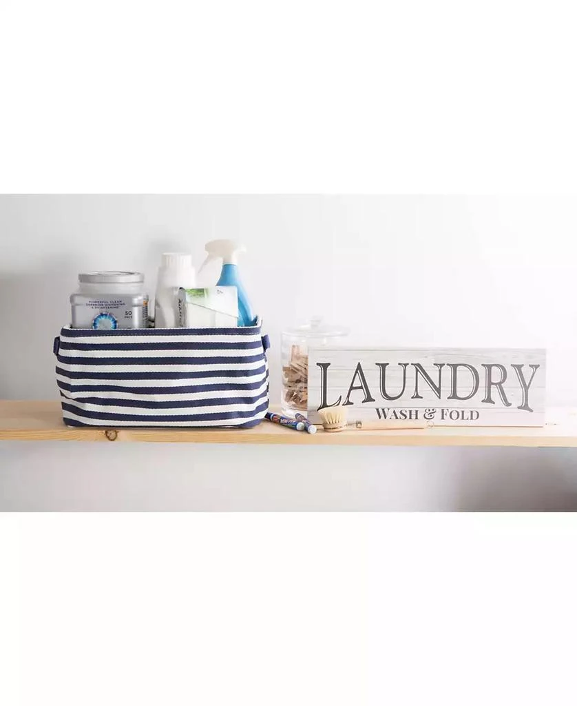 商品Design Imports|Polyethylene Coated Herringbone Woven Cotton Laundry Bin Stripe French Rectangle Small Set of 2,价格¥285,第5张图片详细描述