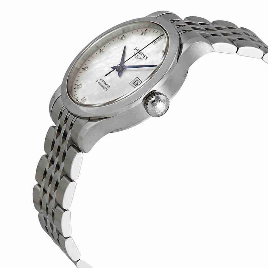 商品Longines|Record Automatic Chronometer Diamond White Mother of Pearl Dial Ladies Watch L2.321.4.87.6,价格¥12942,第2张图片详细描述
