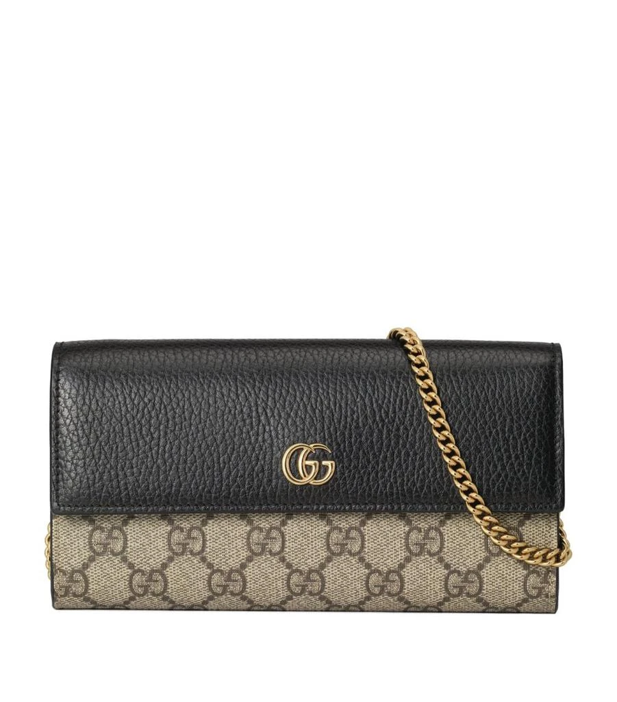 商品Gucci|Leather Marmont GG Chain Wallet,价格¥6599,第1张图片