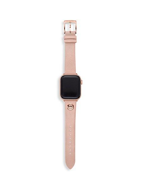 MK Logo Charm Apple Strap Collection. LeatherApple Watch® Band/38MM & 40MM商品第2张图片规格展示